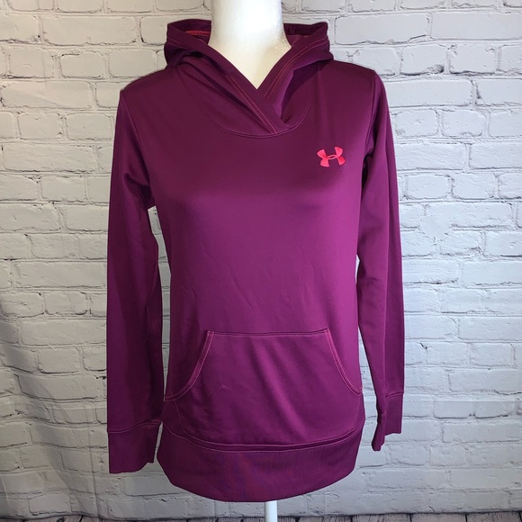 ❌SOLD❌ Under Armour Fuchsia Hooded Sweatshirt - S - Picture 2 of 7